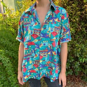 vintage colorful button down!